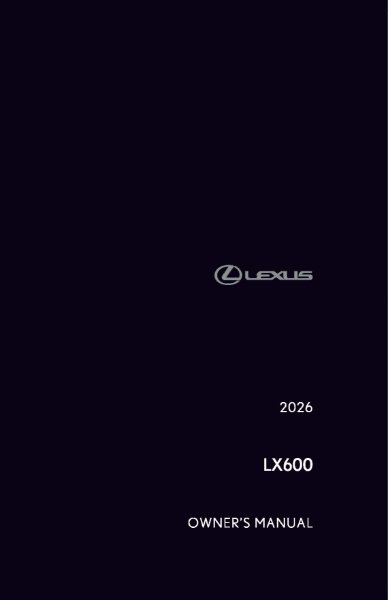 2026 Lexus LX 600 Owner's Manual
