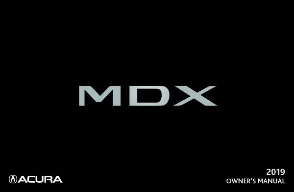 2019 Acura MDX Owner's Manual