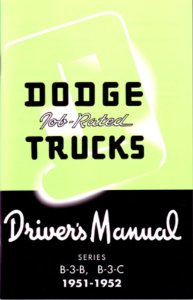 1951–1952 Dodge B-3-B, B-3-C Owner's Manual