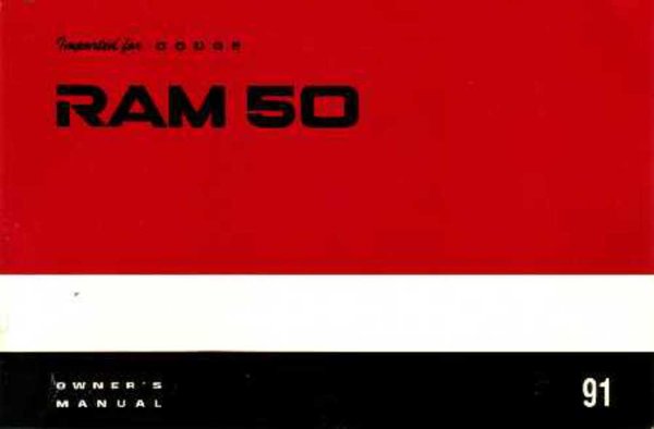 1991 Dodge Ram 50 Truck Owner's Manual