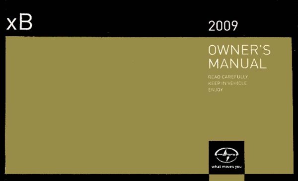2009 Scion Scion XB Owner's Manual