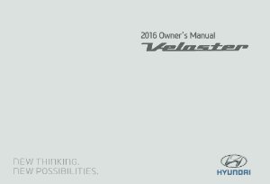 2016 Hyundai Veloster Owner's Manual