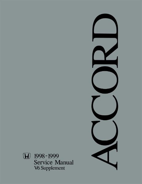 1998–1999 Honda Accord V6 Engine Factory Shop Service Manual