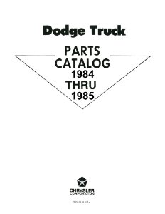 1984–1985 Dodge Truck All Models Parts Book