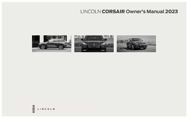 2023 Lincoln Corsair Owner's Manual