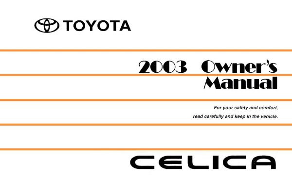 2003 Toyota CELICA Owner's Manual