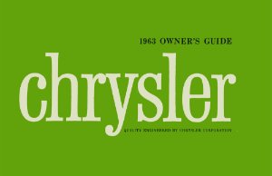 1963 Chrysler All Models Owner's Manual
