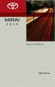 2019 Toyota MIRAI Owner's Manual