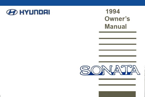 1994 Hyundai Sonata Owner's Manual