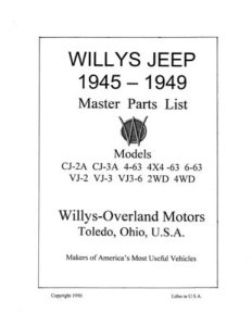 1945–1949 Jeep All Models Parts Book