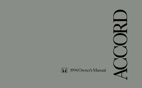 1994 Honda Accord Sedan Owner's Manual