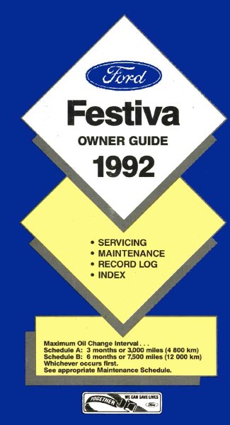 1992 Ford Festiva Owner's Manual