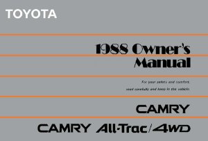 1988 Toyota Camry All-Trac / 4WD Owner's Manual