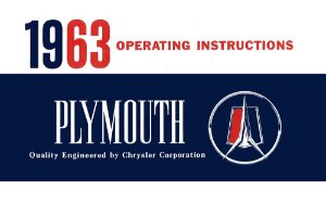 1963 Plymouth All Models Owner's Manual
