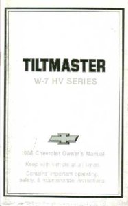 1986 Chevrolet Tiltmaster W-7 HV Owner's Manual