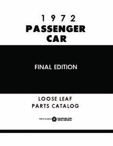 1972 Mopar CHRYSLER, DODGE, PLYMOUTH, DESOTO Parts Book