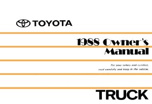 1988 Toyota Pickup Owner's Manual
