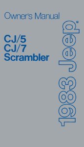 1983 Jeep CJ-5, CJ-7 & Scrambler Owner's Manual