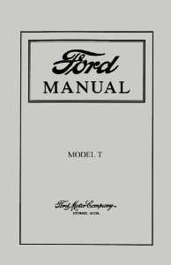 1915–1925 Ford T Owner's Manual