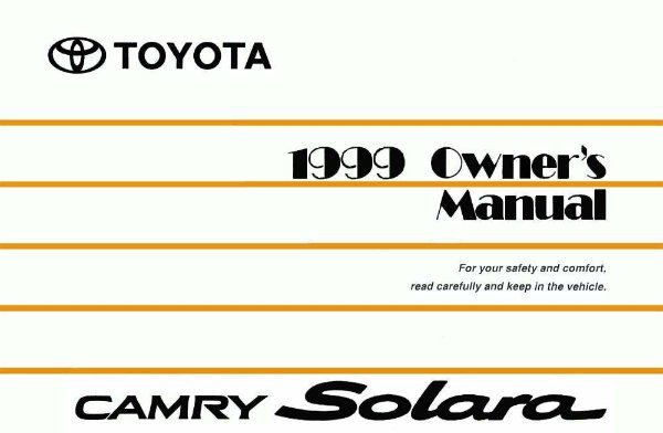 1999 Toyota Camry Solara Owner's Manual