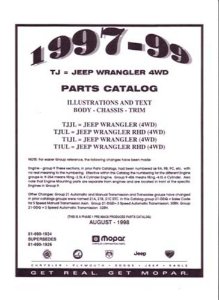 1997–1999 Jeep Wrangler Parts Book