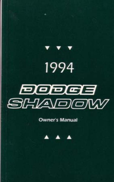 1994 Dodge Shadow Owner's Manual