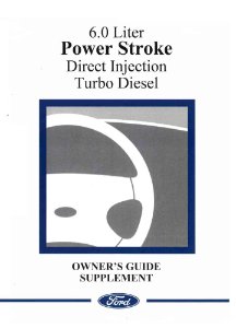 2004 Ford 6.0L Turbo Diesel Supplement ONLY Owner's Manual