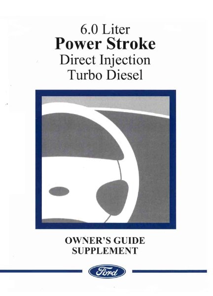 2004 Ford 6.0L Turbo Diesel Supplement ONLY Owner's Manual