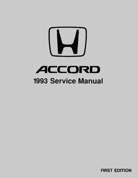 1993 Honda Accord Factory Shop Service Manual