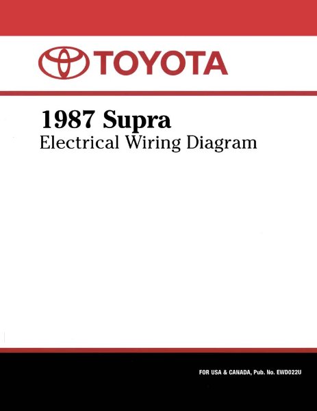 1987 Toyota Supra Wiring Diagrams Manual