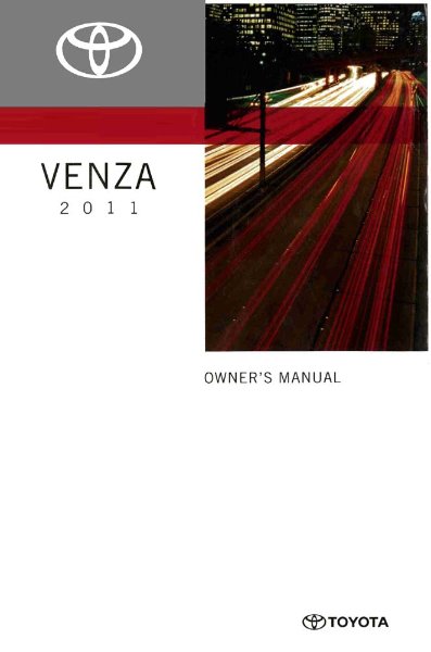 2011 Toyota Venza Owner's Manual