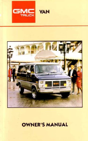 1987 GMC G10, G20, G30 Owner's Manual