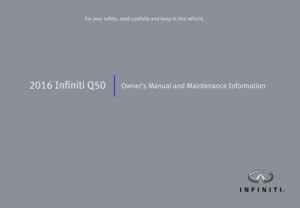 2016 Infiniti Q50 Owner's Manual