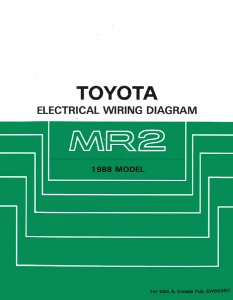 1988 Toyota MR-2 Wiring Diagrams Manual