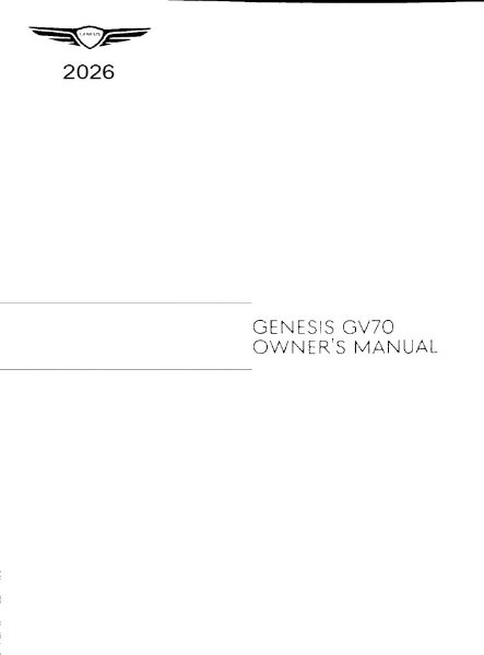 2026 Genesis GV70 Owner's Manual