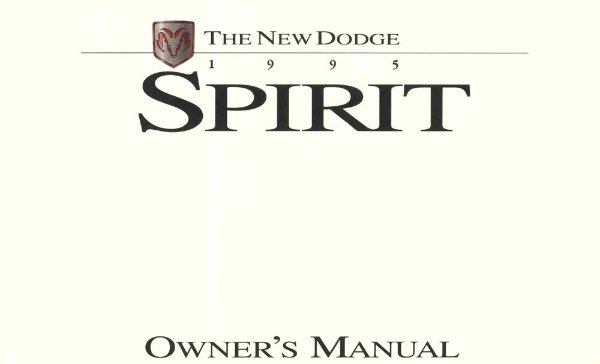 1995 Dodge Spirit Owner's Manual