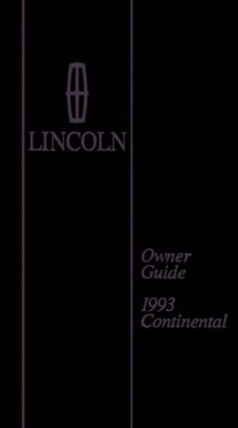 1993 Lincoln Continental Owner's Manual