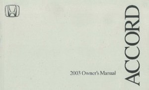 2003 Honda Accord Sedan Owner's Manual