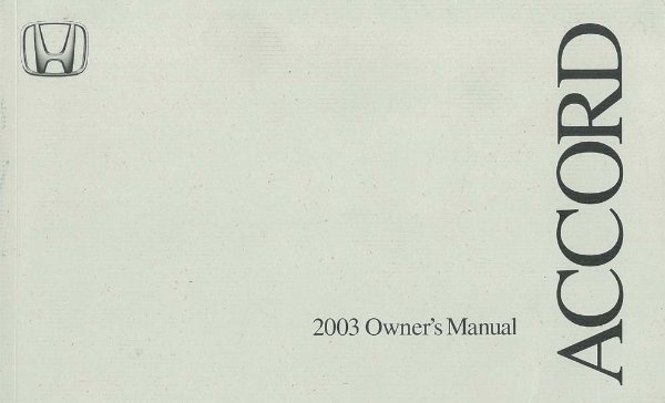2003 Honda Accord Sedan Owner's Manual