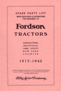 1917 1942 1943 1944 1945 Fordson Tractor Parts Numbers Book Guide Interchange