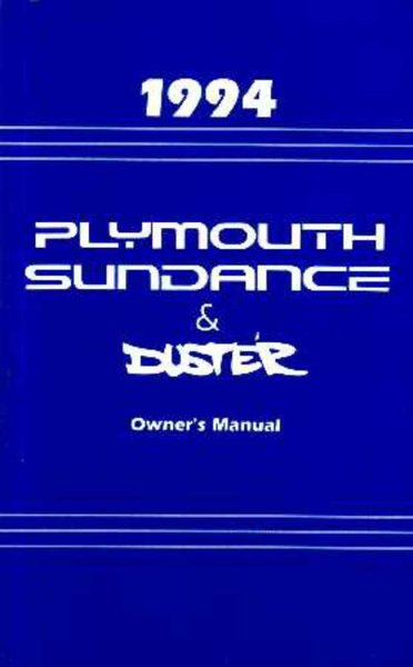 1994 Plymouth Duster, Sundance Owner's Manual