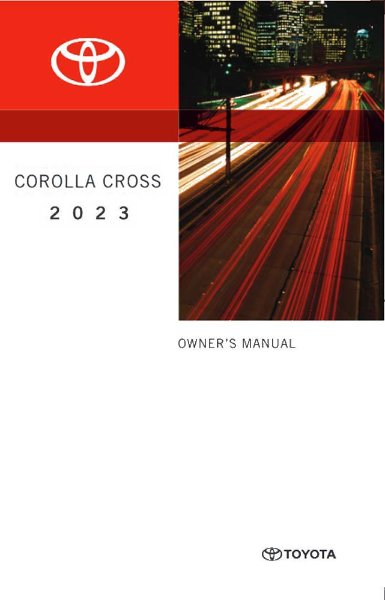 2023 Toyota Corolla Cross Owner's Manual