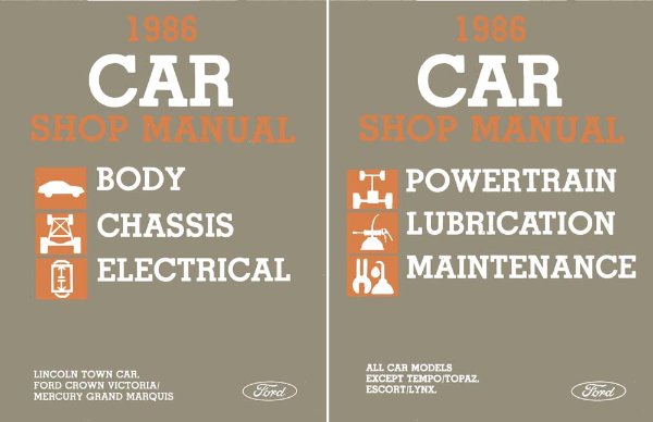 1986 Ford Crown Victoria, Town Car, Grand Marquis Factory Shop Service Manual