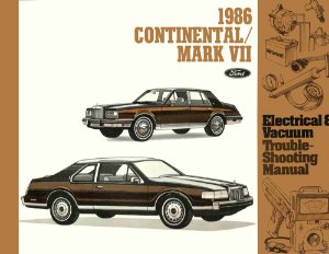 1986 Lincoln Continental, Mark VII Wiring Diagrams Manual