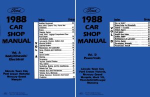 1988 Ford Crown Victoria, Town Car, Grand Marquis Factory Shop Service Manual