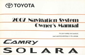 2007 Toyota Camry Solara Owner's Manual