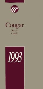 1993 Mercury Courgar Owner's Manual