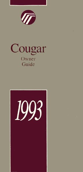 1993 Mercury Courgar Owner's Manual