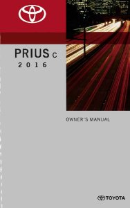 2016 Toyota PRIUS C Owner's Manual