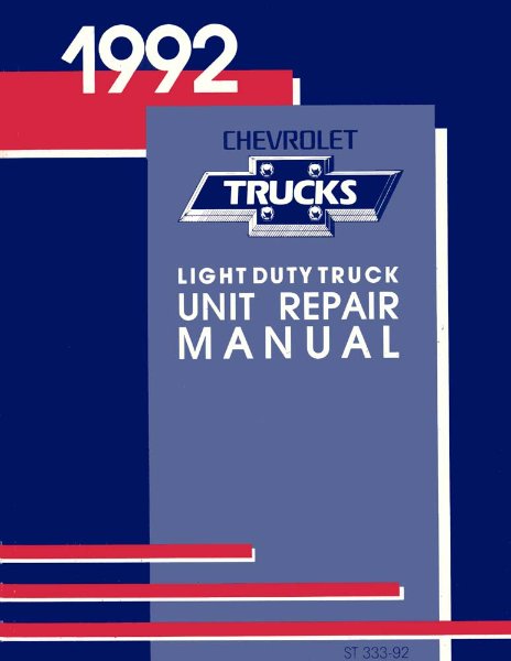 1992 Chevrolet Truck C10, C20, C30, K10, K20, K30 Factory Shop Service Manual